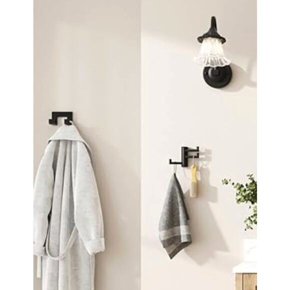 Swivel Stainless Steel Foldable Towel Hook with Multi Three Rotating Arm- Black - Picture 2 of 6